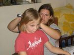 Maryann doing Reagans hair :)